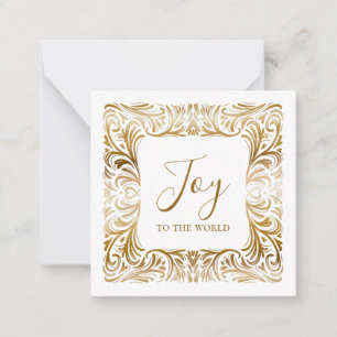 Joy to the world Custom Elegant Golden Christmas Card