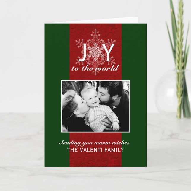 Joy to the World Customisable Photo Greeting Card (Front)