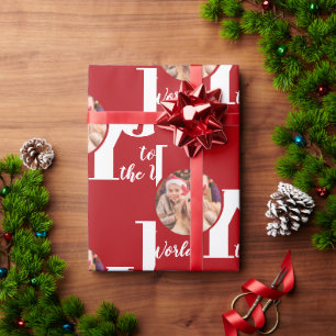 Joy to the World Family Photo Christmas Wrapping Paper