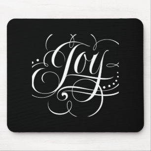 Joy To The World Fancy Swirly Elegant Christmas T Mouse Pad