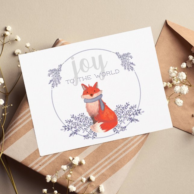Joy to the World Fox Holiday Postcard (Creator Uploaded)