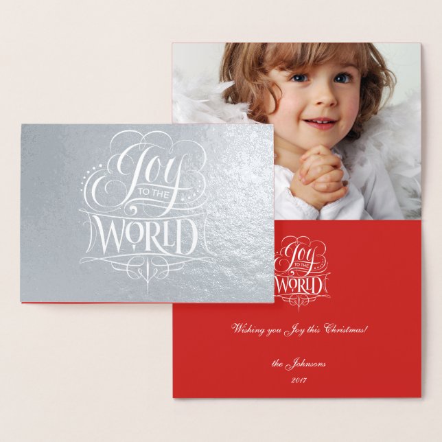 Joy to the World Genuine Silver Foil Christmas Foil Card (Display)