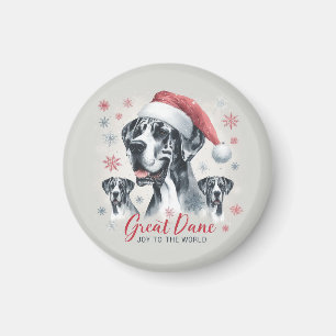 Joy to the World - Great Dane Christmas Holiday Magnet