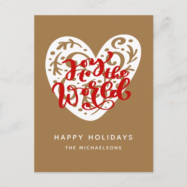 Joy to the World | Happy Holidays Postcard (Front)