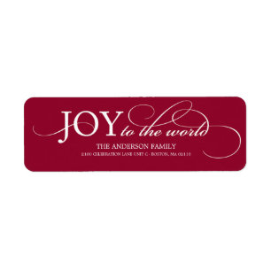 JOY TO THE WORLD HOLIDAY ADDRESS LABELS