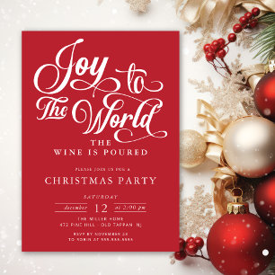 Joy To The World Holiday Cocktail Party Invitation