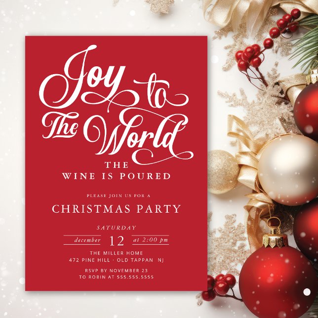  Joy To The World Holiday Cocktail Party Invitation (Creator Uploaded)