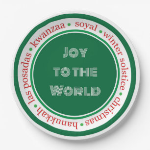 Joy to the World Holiday Paper Plates