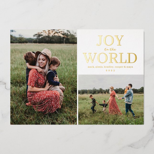 Joy to the World Holiday Photo Collage (Front)
