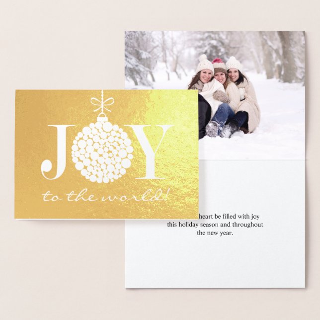 Joy to the World Holiday Photo Foil Card (Display)