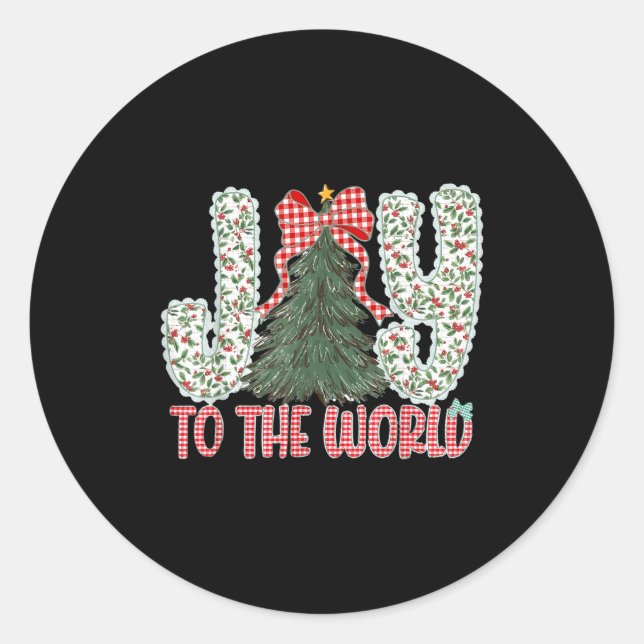 Joy To The World Jesus Christian Christmas Xmas Tr Classic Round Sticker (Front)