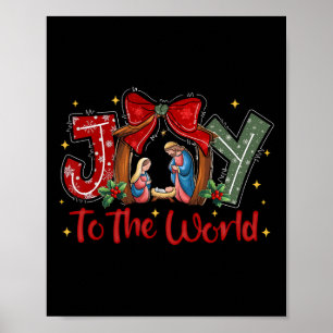 Joy To The World Jesus Christian Christmas Xmas Tr Poster