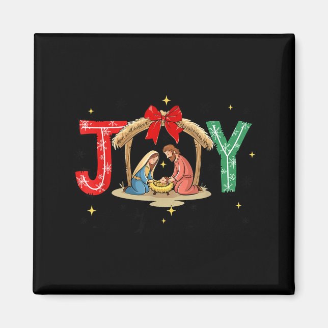 Joy To The World Jesus Christian Nativity Scence C Magnet (Front)