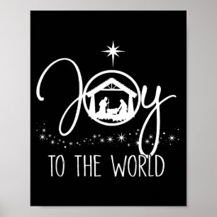 Joy To The World Jesus Christian Nativity Scence C Poster