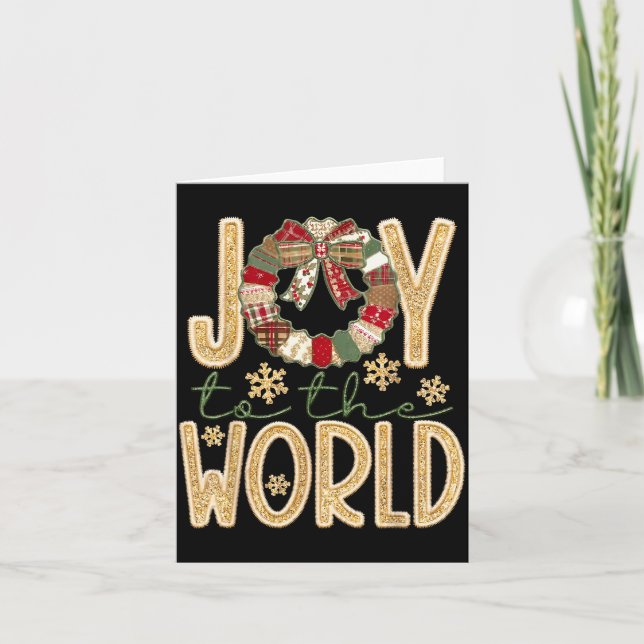 Joy To The World Jesus Christian Snowflake Christm Card (Front)