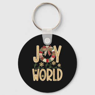Joy To The World Jesus Christian Snowflake Christm Key Ring