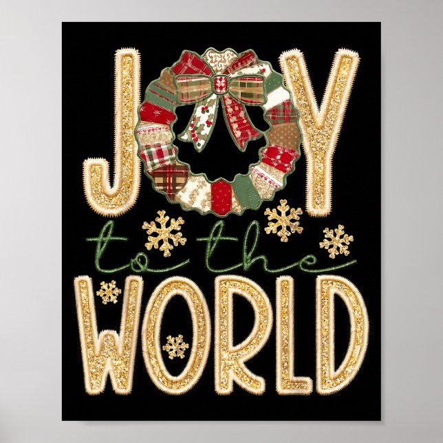 Joy To The World Jesus Christian Snowflake Christm Poster (Front)