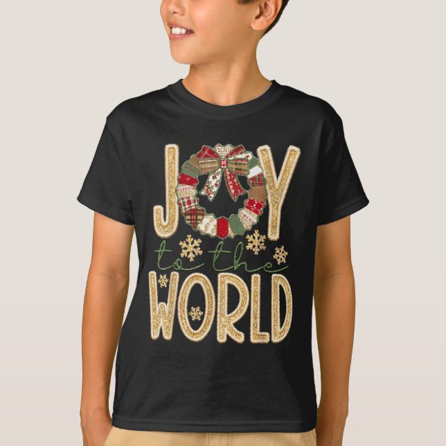 Joy To The World Jesus Christian Snowflake Christm T-Shirt (Front)