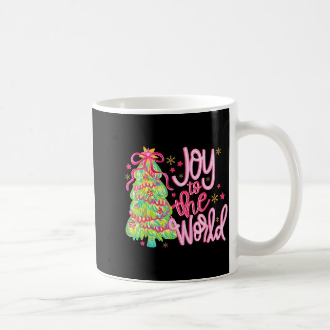 Joy To The World Jesus Christian Xmas Tree Holiday Coffee Mug (Right)