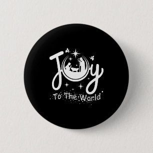 Joy To The World Jesus Christmas Nativity Scene Fa 6 Cm Round Badge