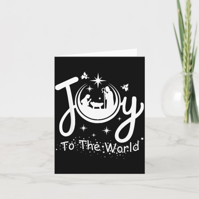 Joy To The World Jesus Christmas Nativity Scene Fa Card (Front)