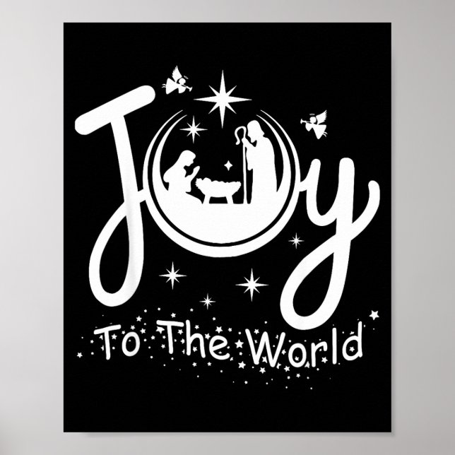Joy To The World Jesus Christmas Nativity Scene Fa Poster (Front)