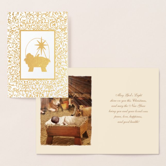 Joy to the world. Luxury Real Foil Christmas Cards (Display)