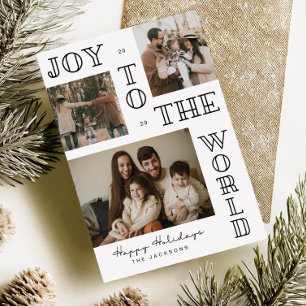 Joy To The World Minimal Christmas Photo Card