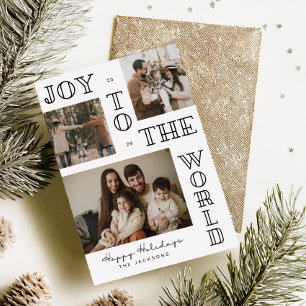 Joy To The World Minimal Christmas Photo Card