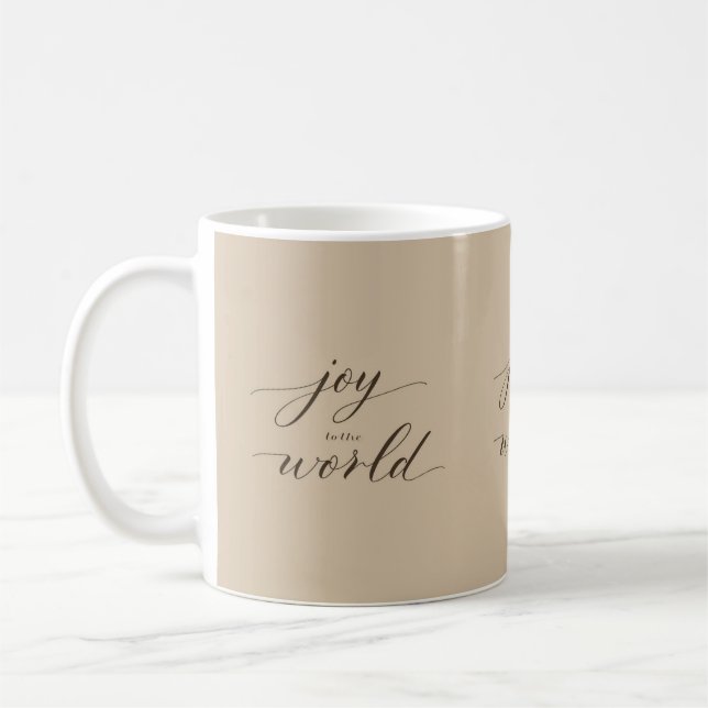 Joy to the World Minimal Christmas Script Mug (Left)