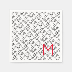 Joy to the World Modern Christmas Typography Napkin