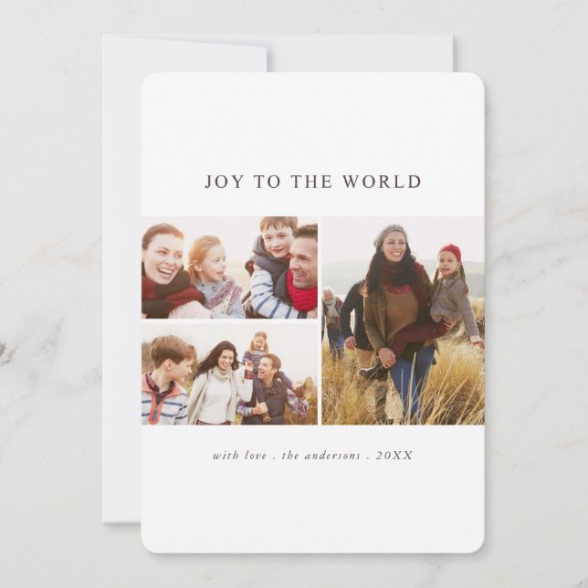 Joy to the World Modern Holiday Photo Card (Front)