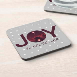 Joy to the World nativity  Beverage Coaster