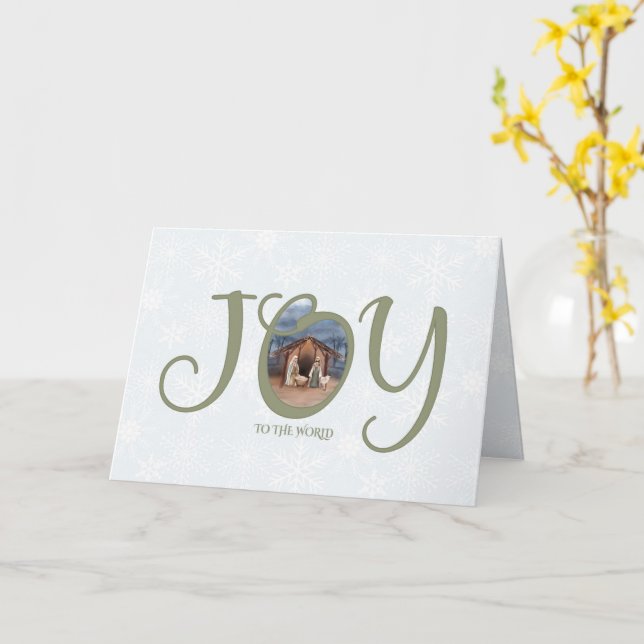 JOY to the World Nativity Card (Yellow Flower)