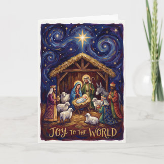 Joy to the World Nativity Christmas Card