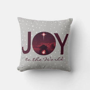 Joy to the World nativity  Cushion