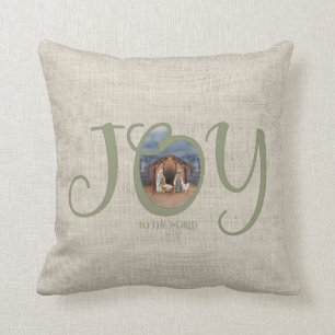 JOY to the World Nativity Cushion