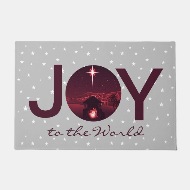 Joy to the World nativity   Doormat (Front)