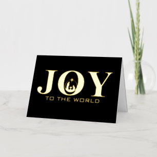 Joy to the World Nativity Gold Foil Christmas Foil Holiday Card
