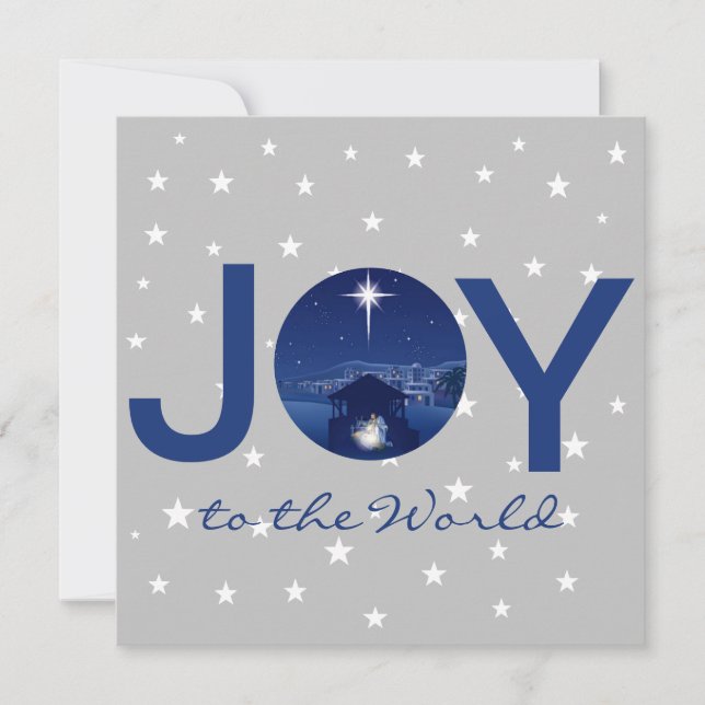 Joy to the World nativity  Holiday Card (Front)