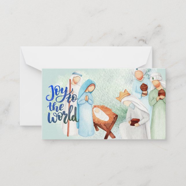 Joy To The World Nativity Note Card (Front)