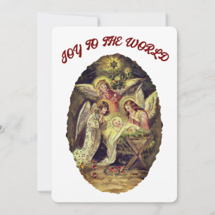 Joy to the World Nativity Religious Christmas Holiday Card