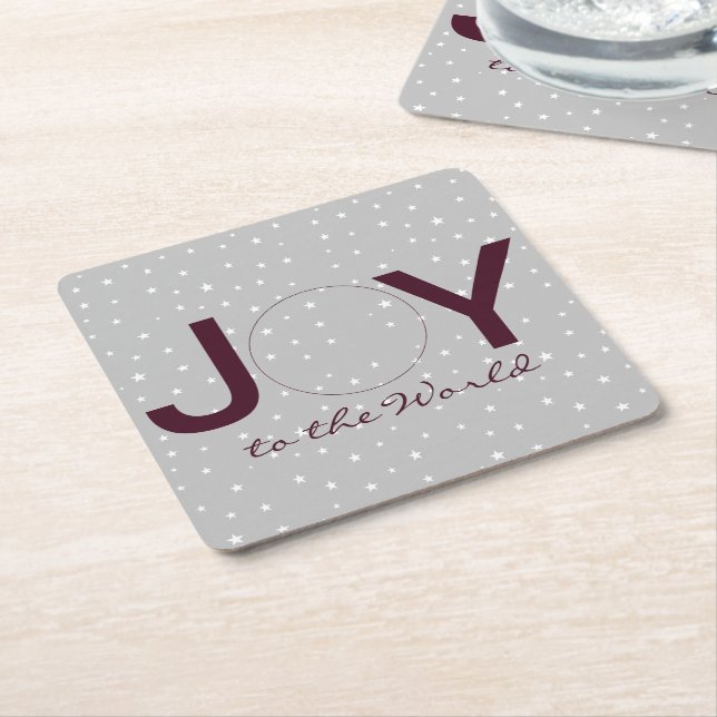 Joy to the World nativity   Square Paper Coaster (Angled)