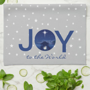 Joy to the World nativity Tea Towel