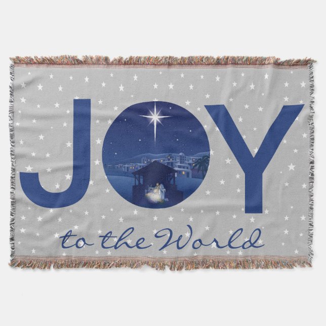 Joy to the World nativity  Throw Blanket (Front)