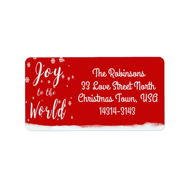 Joy to the World Personalise labels (Front)