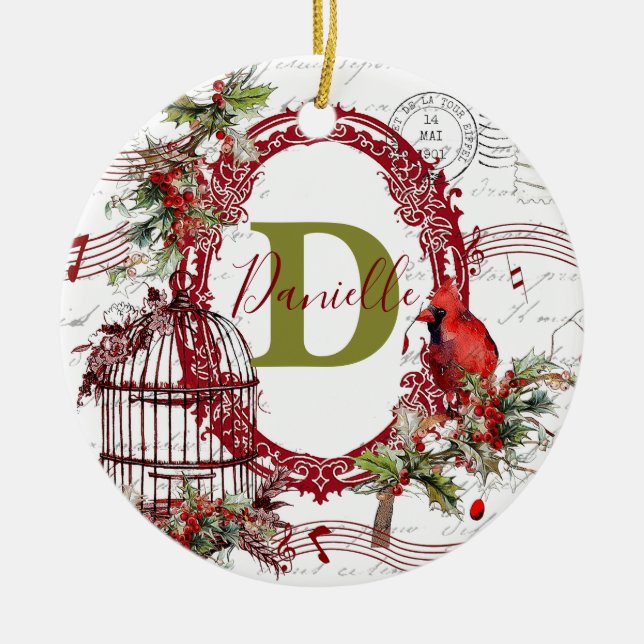 Joy to the world personalised ceramic ornament (Front)