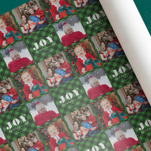 Joy to the World Plaid Photo Holiday Wrapping Pape Wrapping Paper