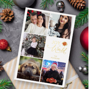 Joy To the World Poinsettias Collage 5 Photos