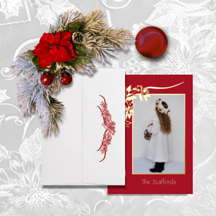 Joy to the World Red Foil Christmas Card